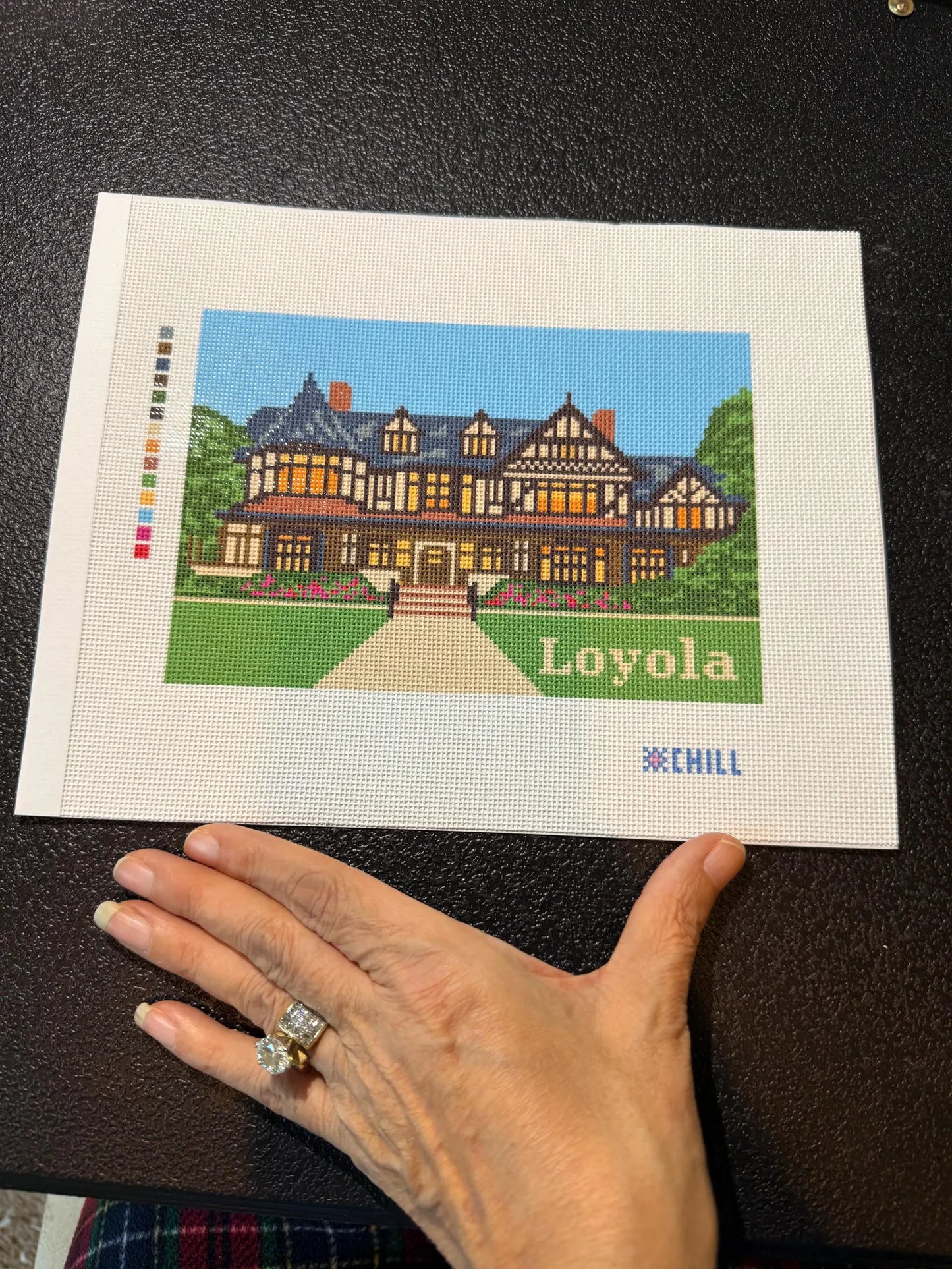 Maryland Campus Landmark Needlepoint Canvas – Full View – Needlepoint & Chill