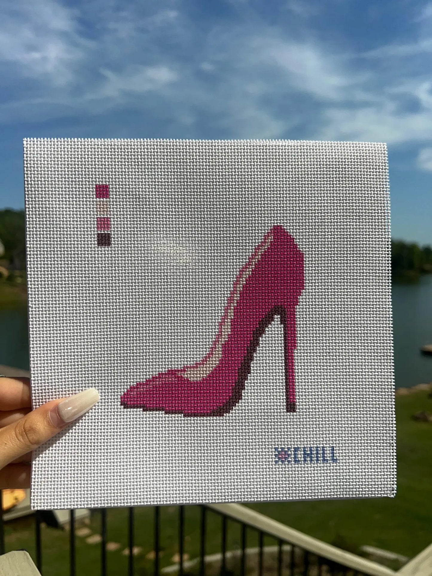 Pink High Heel Needlepoint Canvas – Fashion Boutique Stiletto Design