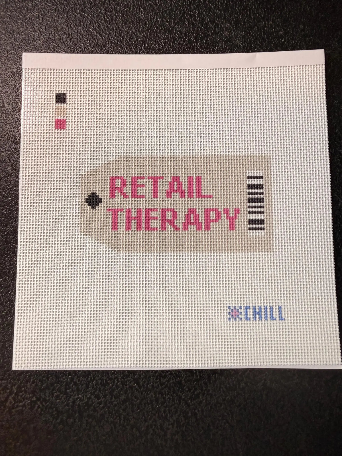 Retail Therapy Needlepoint Canvas – Canvas Detail – Needlepoint & Chill