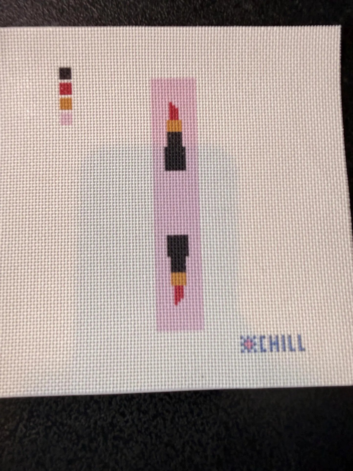 Lipstick Key Fob Needlepoint Canvas – Canvas Detail – Needlepoint & Chill