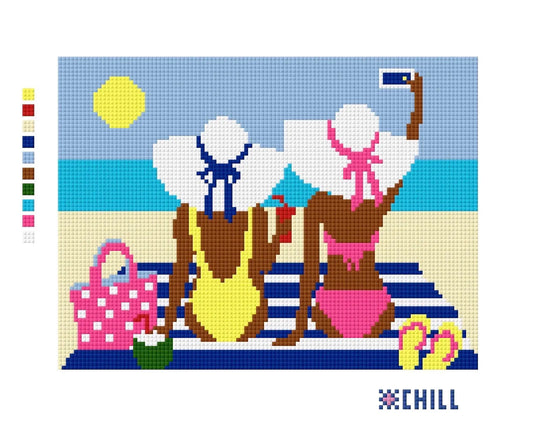 Beach Day Needlepoint Kit – Coastal Summer Seaside Scene – Needlepoint & Chill