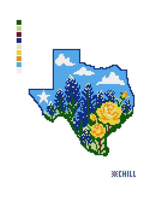 Texas Bluebonnet Needlepoint Canvas – Wildflower Ornament