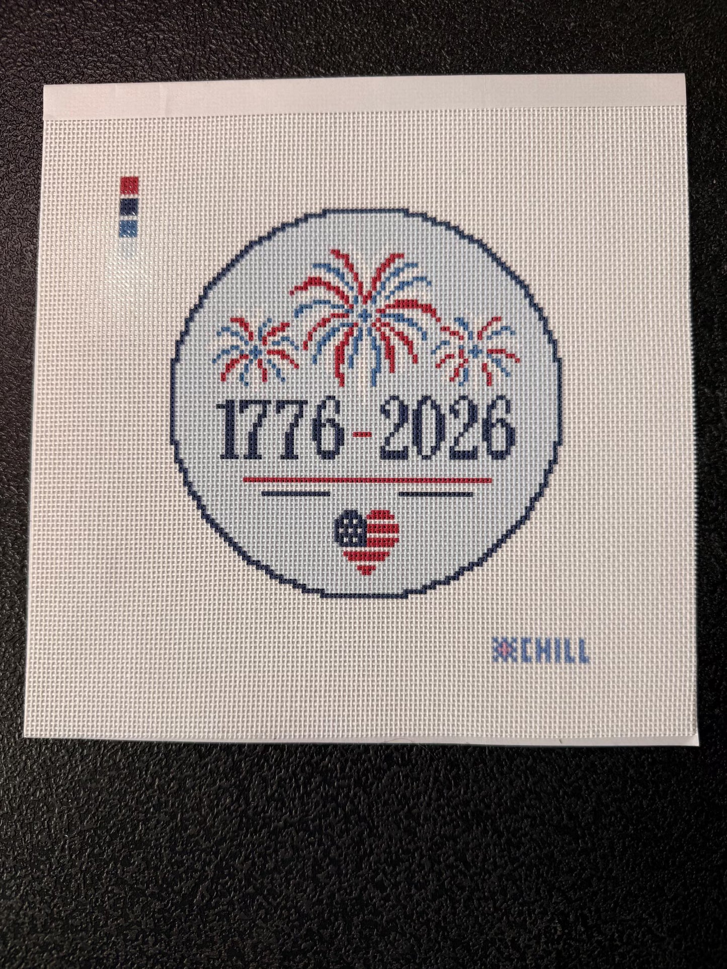 USA 250th Celebration Needlepoint Canvas – Stitched Example – Needlepoint & Chill