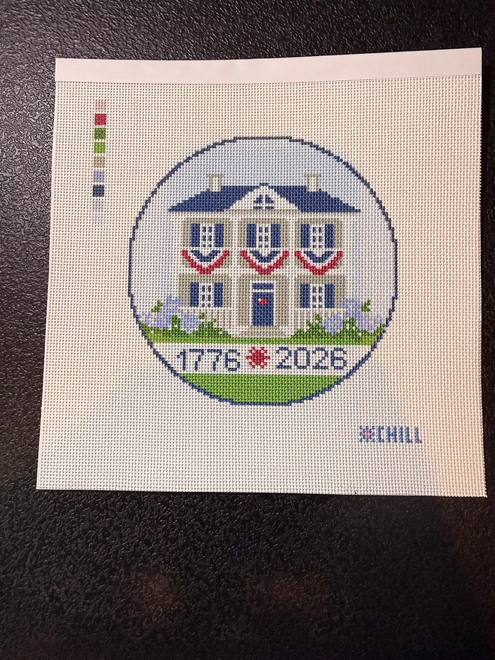 250th Anniversary Southern House Needlepoint Canvas – Canvas Detail – Needlepoint & Chill