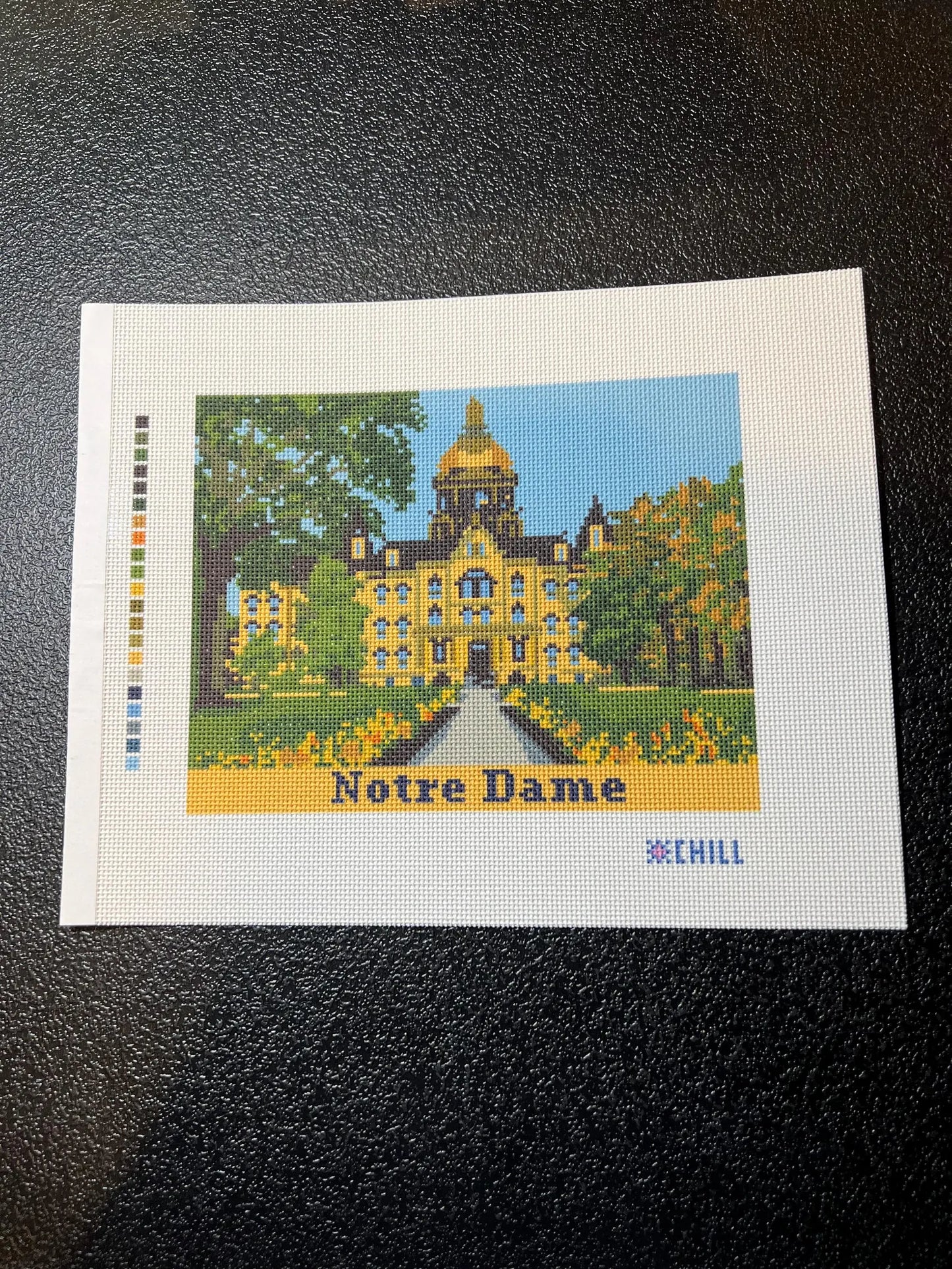 Golden Dome Campus Needlepoint Canvas – Canvas Detail – Needlepoint & Chill